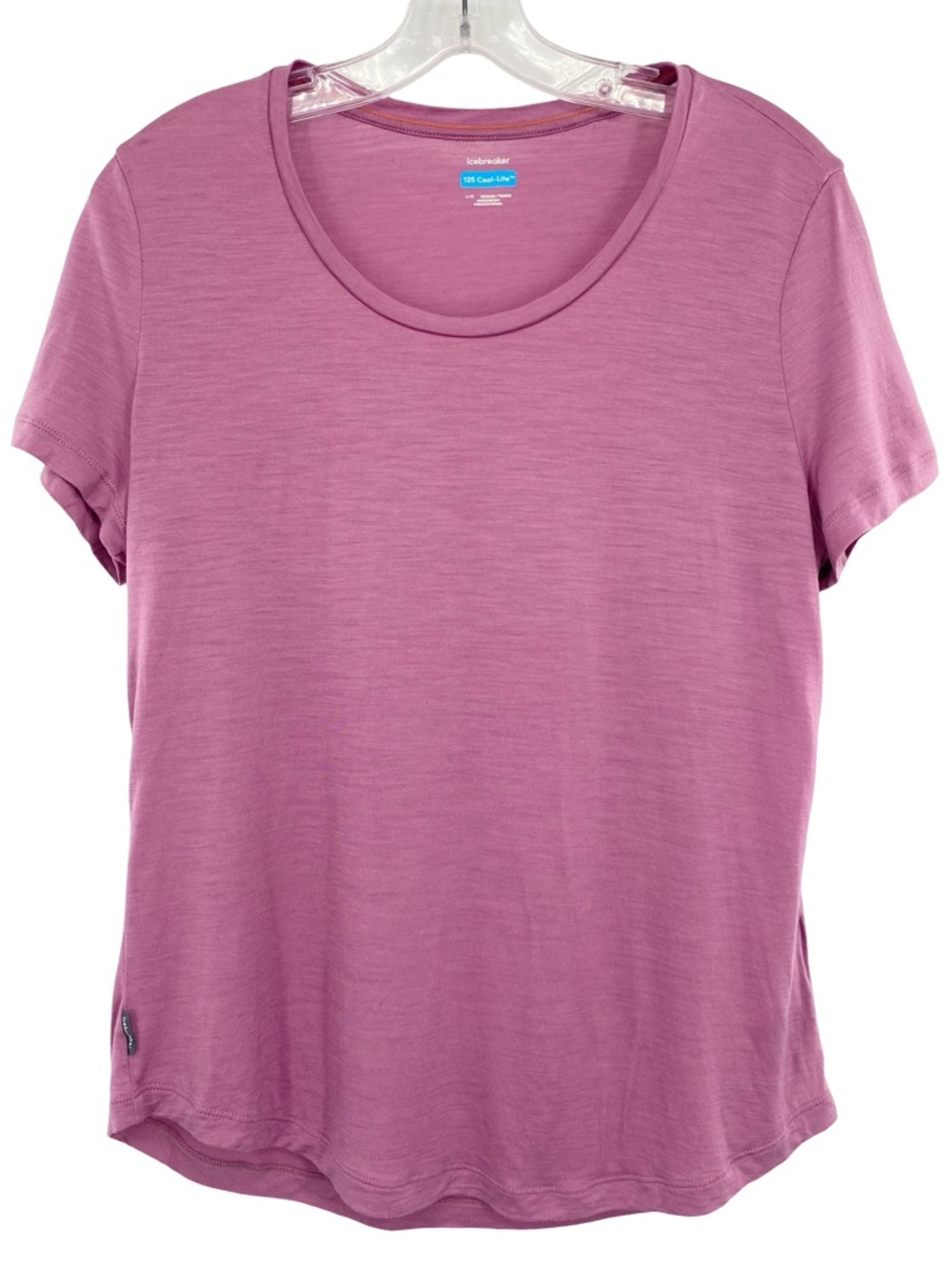 Icebreaker 125 Cool-Lite Merino Blend Sphere III Scoop T-Shirt Size Large Purple